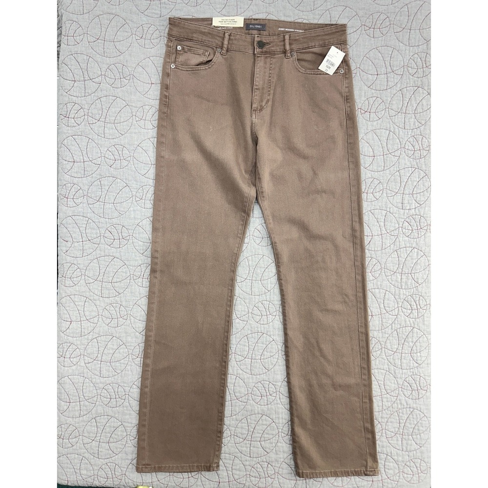 DL1961‎ Avery Modern Straight Porcini Brown Ultimate Stretch / Mens 33x34
